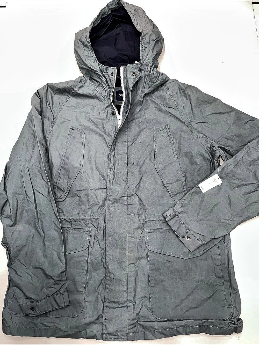 Men’s Gap Hooded Utility Jacket Gray XL